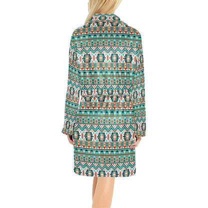 Indian Navajo Ethnic Themed Design Print Women's Fleece Robe