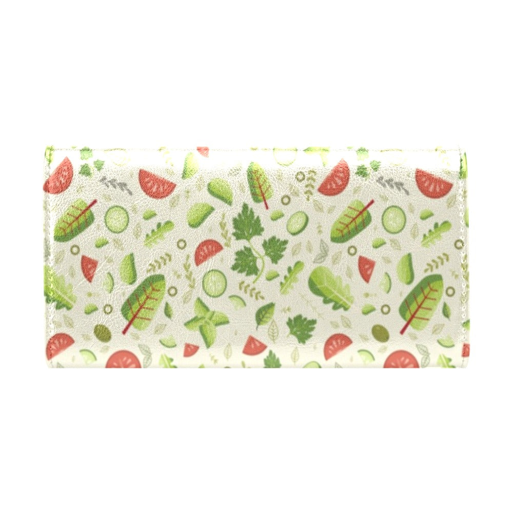 Salad Vegetable Print Design LKS302 Women's Trifold Wallet