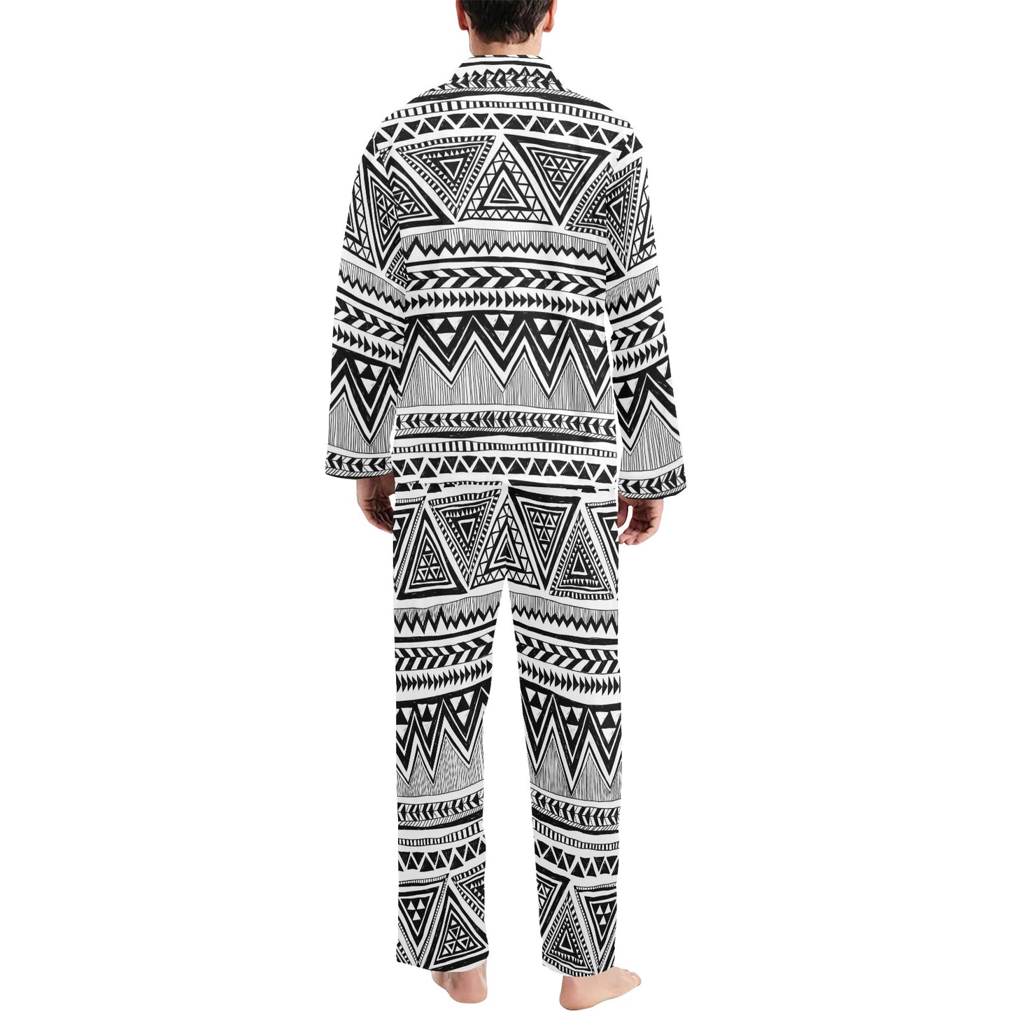 Draw Tribal Aztec Men's Long Pajama Set