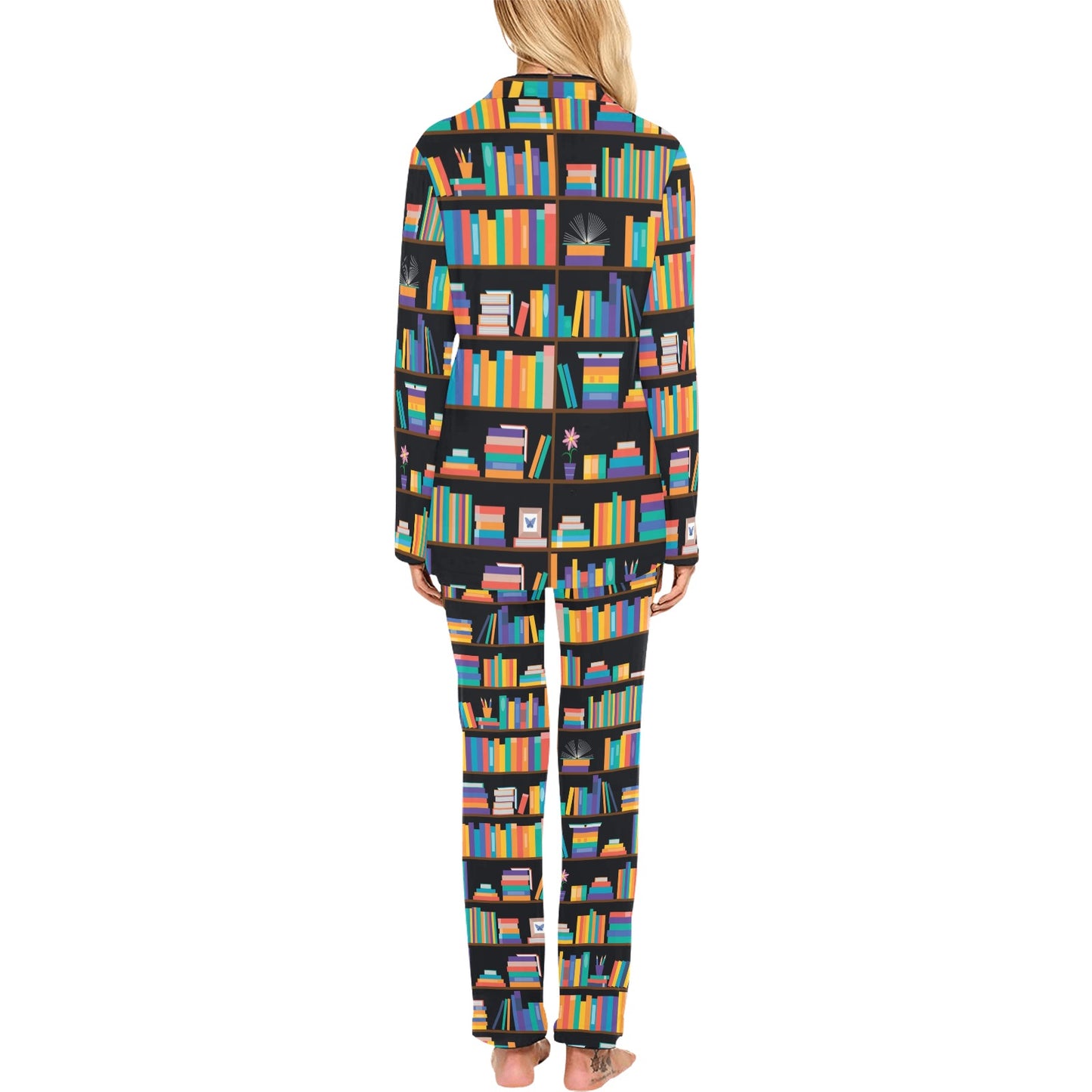Book Pattern Print Design 05 Women's Long Pajama Set