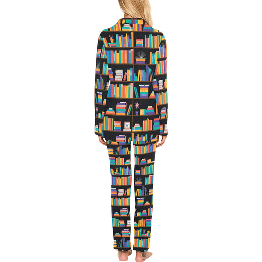 Book Pattern Print Design 05 Women's Long Pajama Set