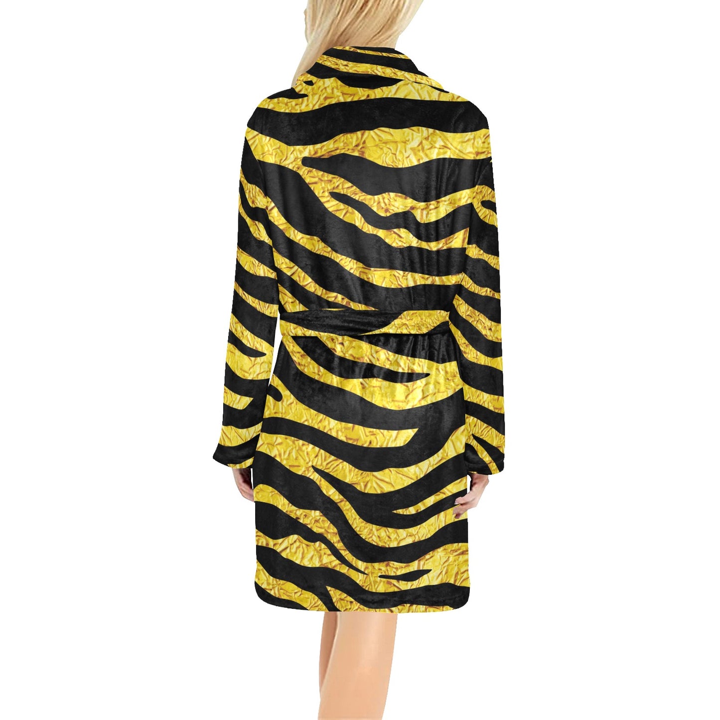 zebra Gold Women's Fleece Robe