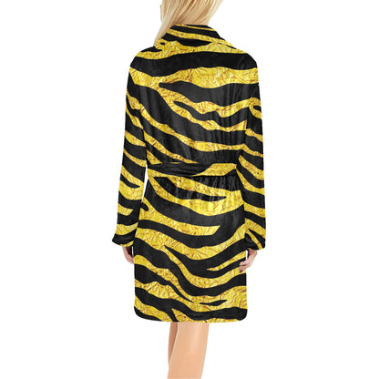 zebra Gold Women's Fleece Robe
