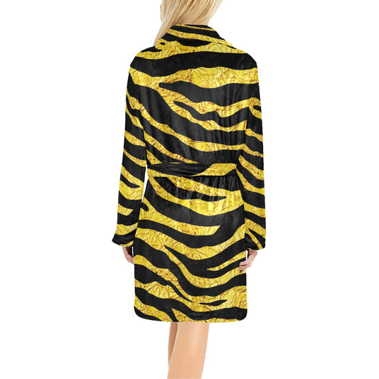 zebra Gold Women's Fleece Robe
