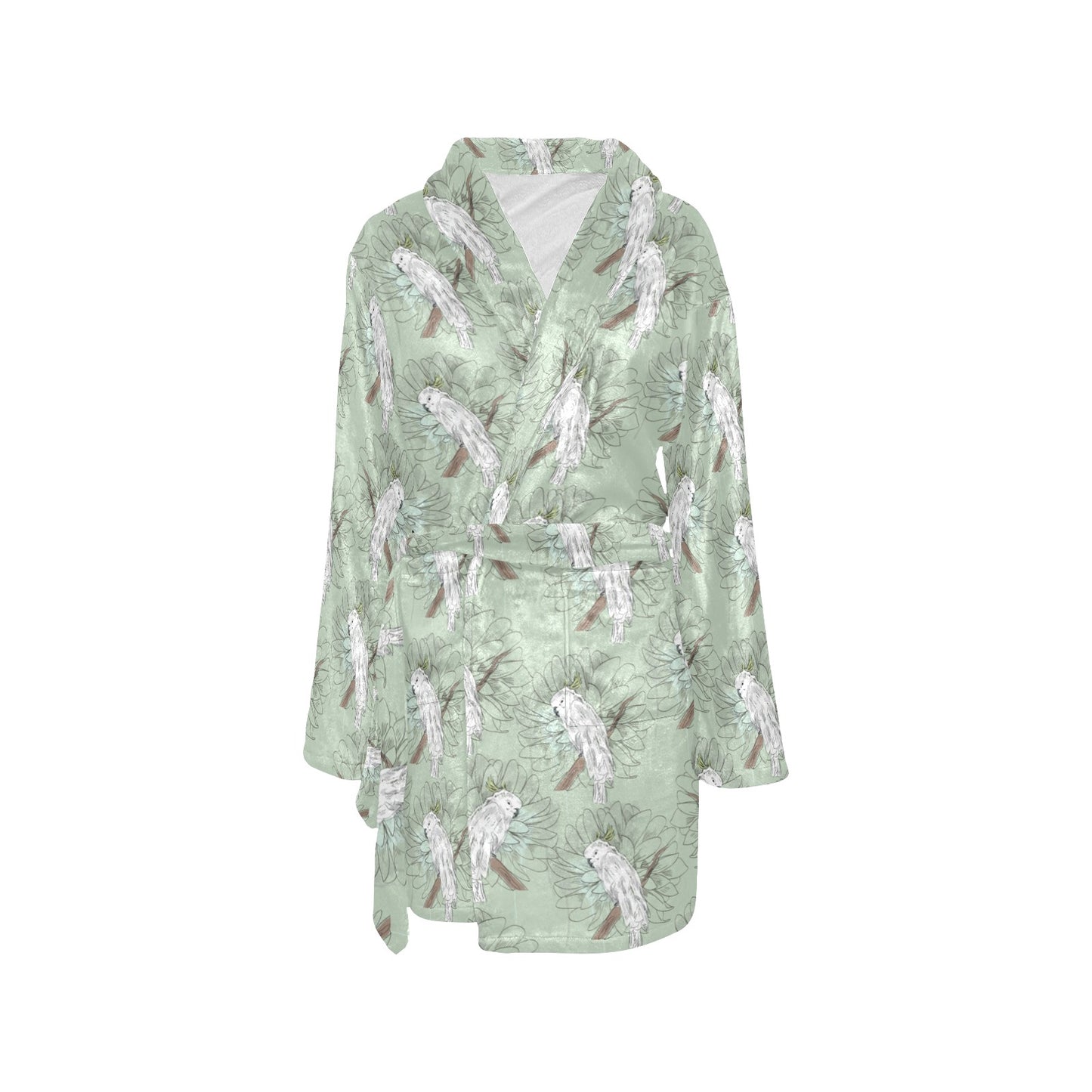 Cockatiel Pattern Print Design 01 Women's Fleece Robe