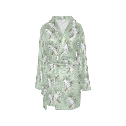 Cockatiel Pattern Print Design 01 Women's Fleece Robe