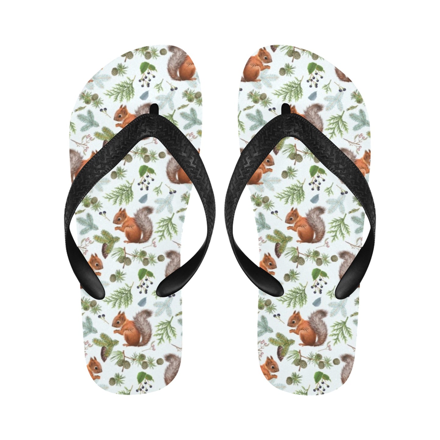 Squirrel Print Design LKS308 Flip Flops