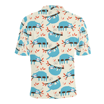 Sloth Print Design LKS3011 Men Polo Shirt