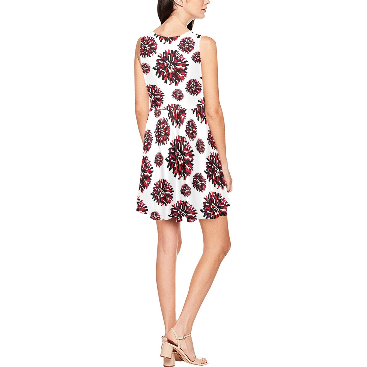 Cheerleader Pattern Print Design 01 Sleeveless Dress