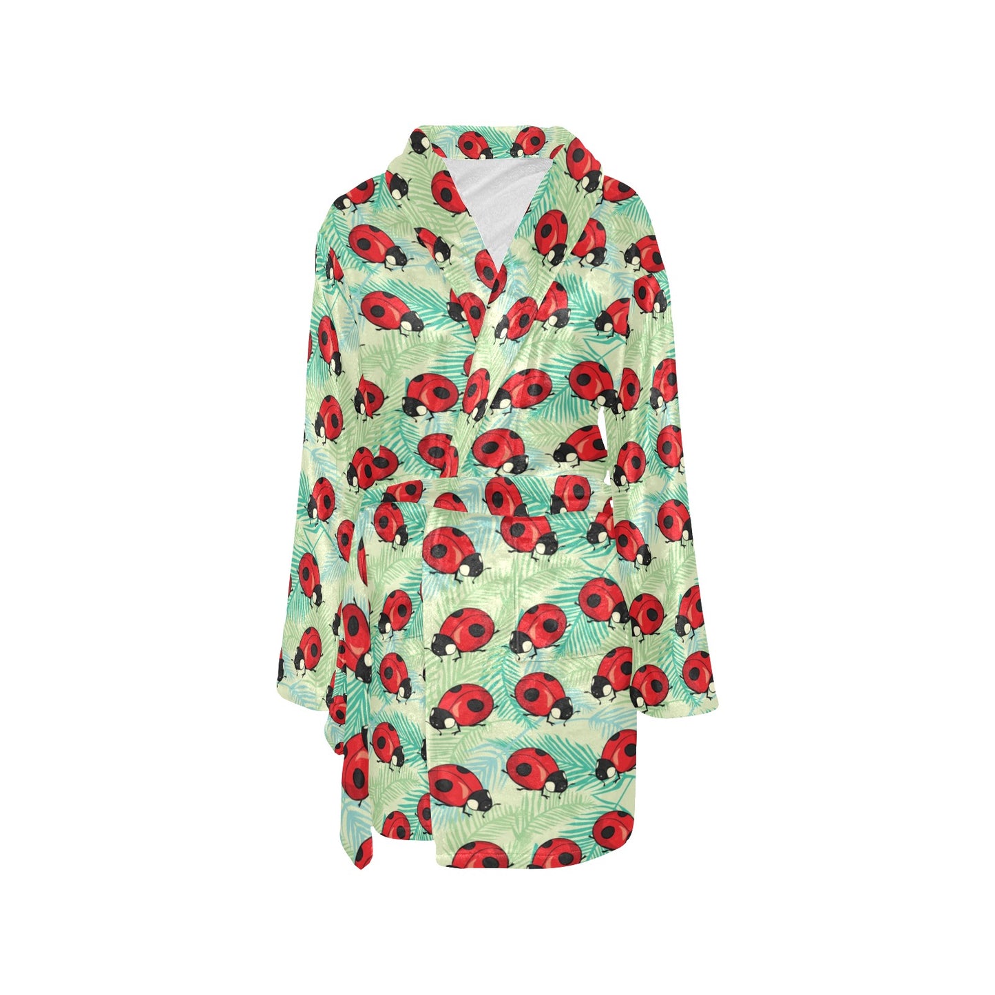 Ladybug Cute Print Pattern Women's Fleece Robe