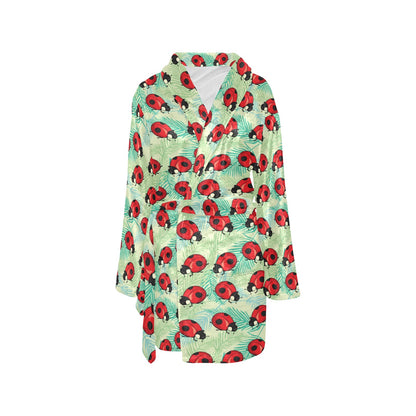 Ladybug Cute Print Pattern Women's Fleece Robe