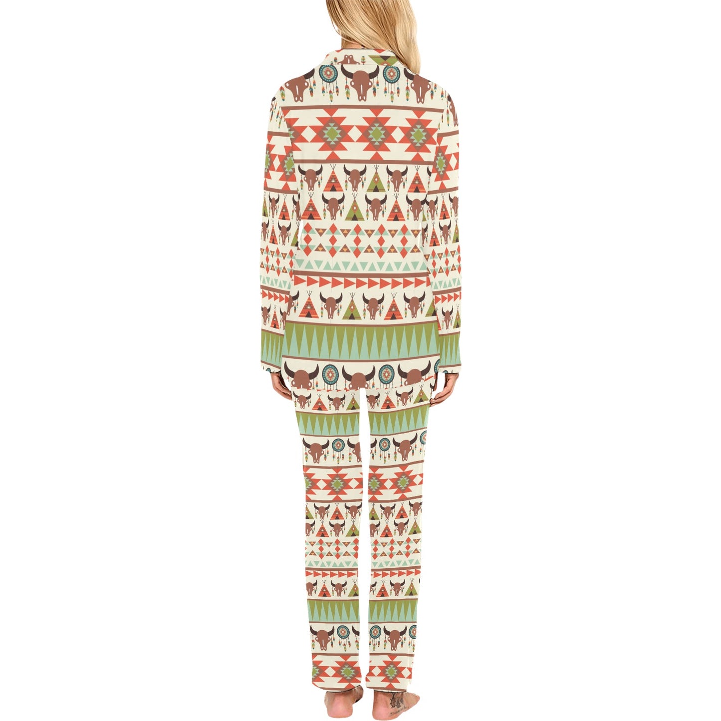 American indian Ethnic Pattern Women's Long Pajama Set