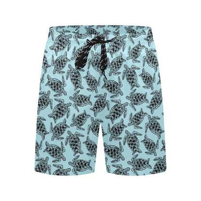 Sea Turtle Print Design LKS3010 Men's Swim Trunks Beach Shorts
