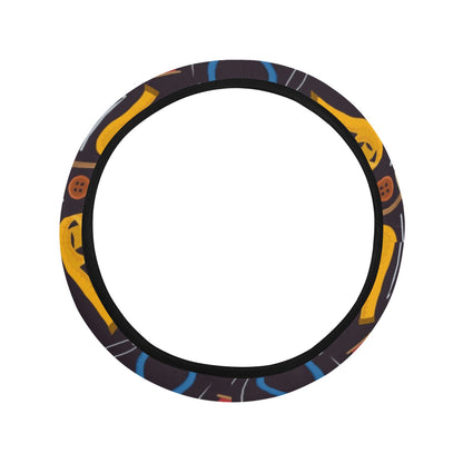 Sewing Equipment Print Design LKS308 Steering Wheel Cover with Elastic Edge