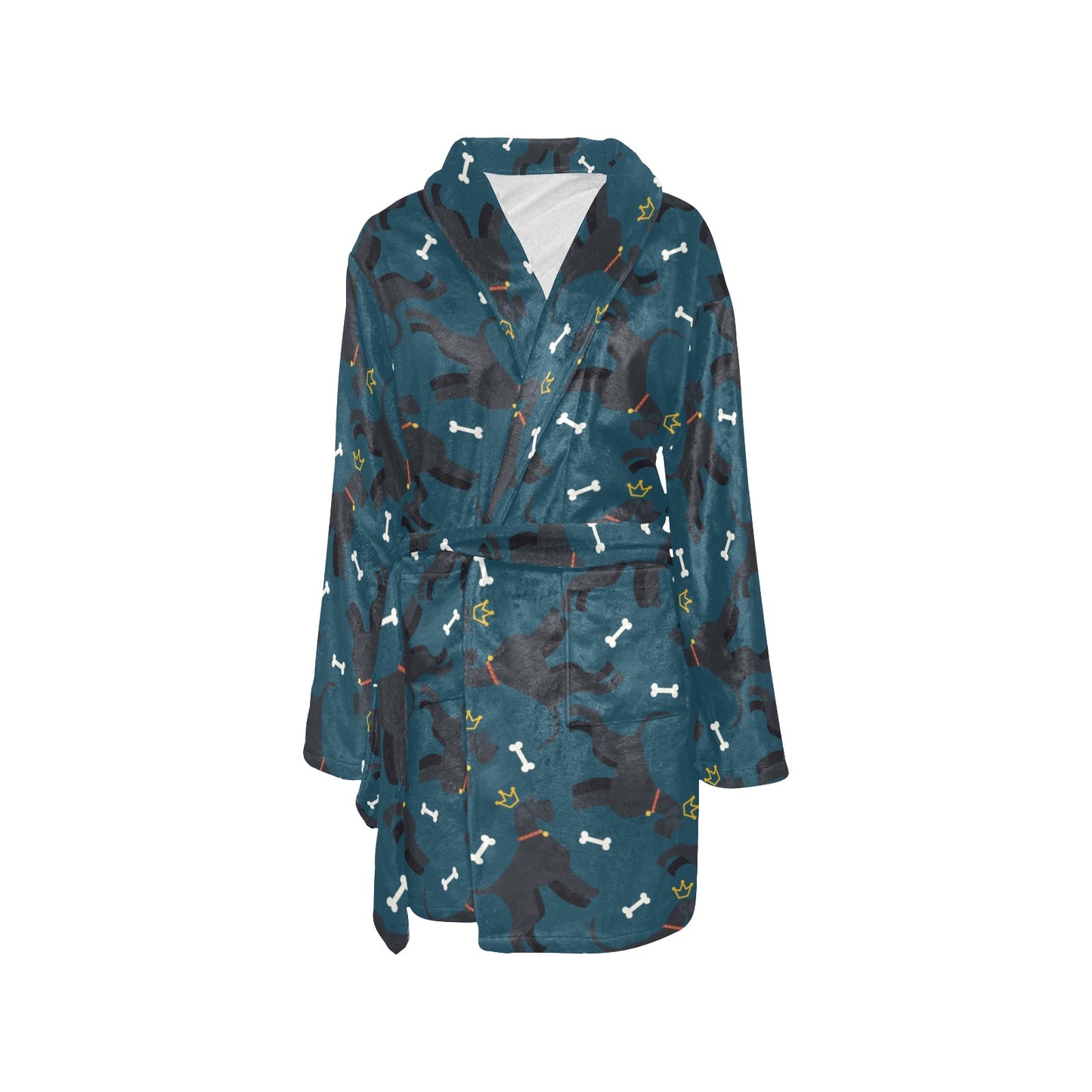 Schnauzers Pattern Print Design A04 Women's Fleece Robe