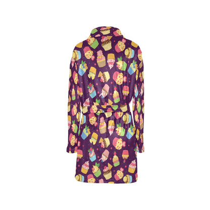 Cupcake Pattern Print Design 05 Women's Fleece Robe