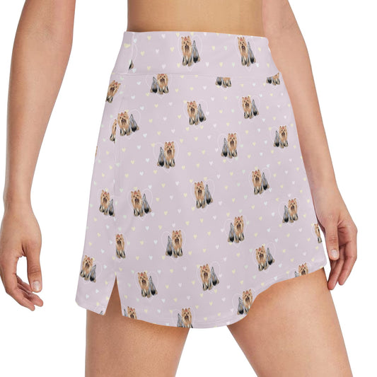 Yorkshire Terriers Print Design LKS302 17" Golf & Pickleball Skort with Pockets