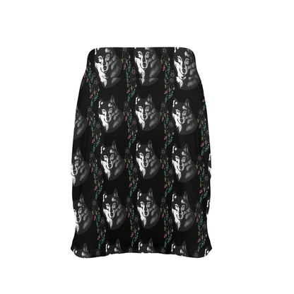Wolf Black Dream Catcher Design Print 17" Golf & Pickleball Skort with Pockets