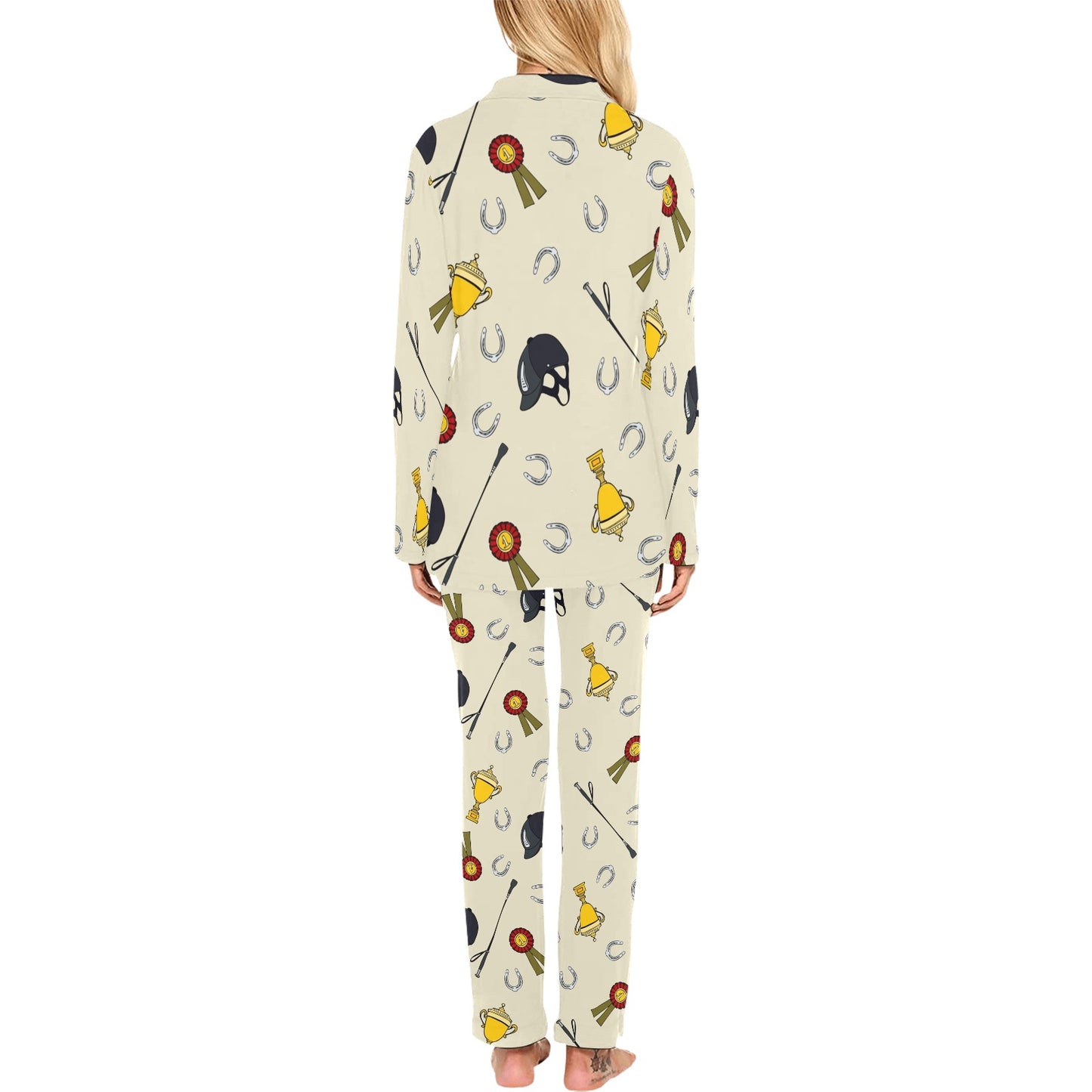 Equestrian Horseshoe Equipment Women's Long Pajama Set