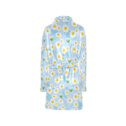 Daisy Pattern Print Design DS010 Women's Fleece Robe