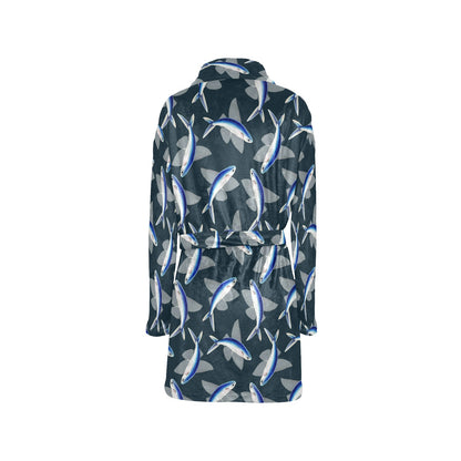 Flying Fish Pattern Print Design 04 Women's Fleece Robe