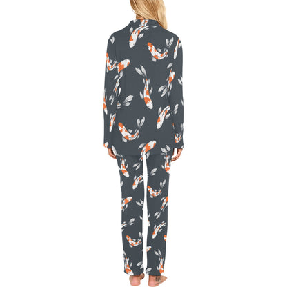 KOI Fish Pattern Print Design 04 Women's Long Pajama Set
