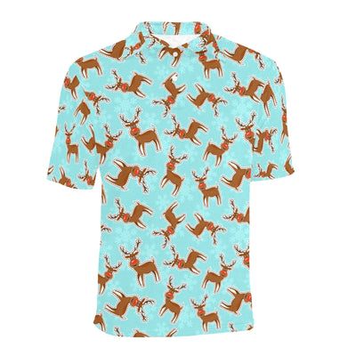 Reindeer Print Design LKS403 Men Polo Shirt