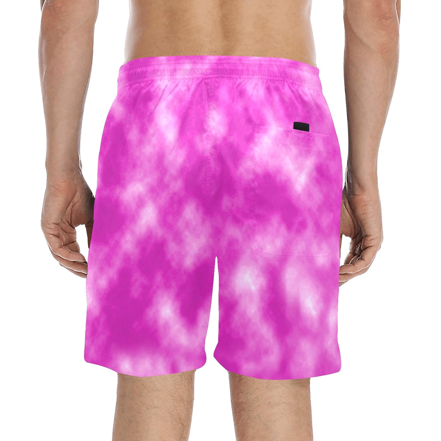 Tie Dye Pink Design Print Men's Swim Trunks Beach Shorts