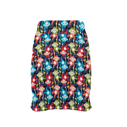 Monkey Colorful Design Themed Print 17" Golf & Pickleball Skort with Pockets