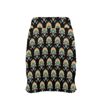 American indian Skull Pattern 17" Golf & Pickleball Skort with Pockets