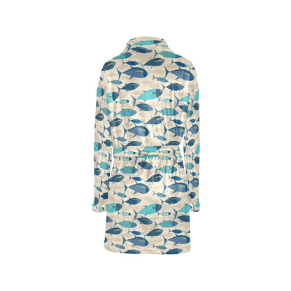 Tuna Fish Print Design LKS302 Women's Fleece Robe