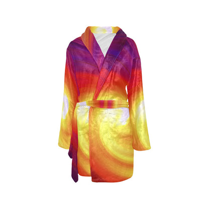 Vortex Twist Swirl Flame Themed Women's Fleece Robe