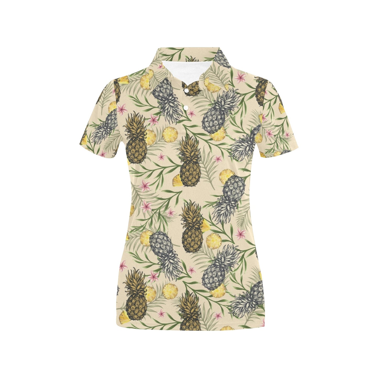 Pineapple Pattern Print Design PP012 Women's Polo Shirt