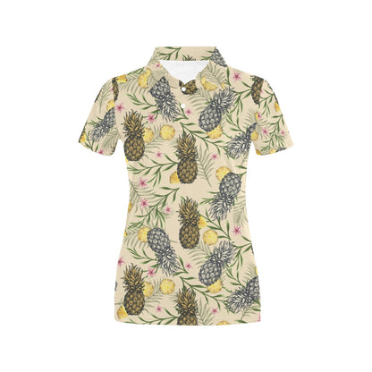 Pineapple Pattern Print Design PP012 Women's Polo Shirt