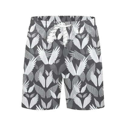 Angel Wings Pattern Design Themed Print Men's Swim Trunks Beach Shorts