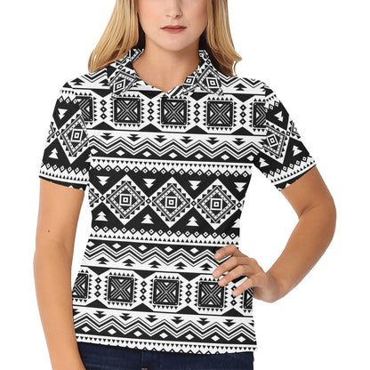 Aztec Pattern Print Design 08 Women's Polo Shirt