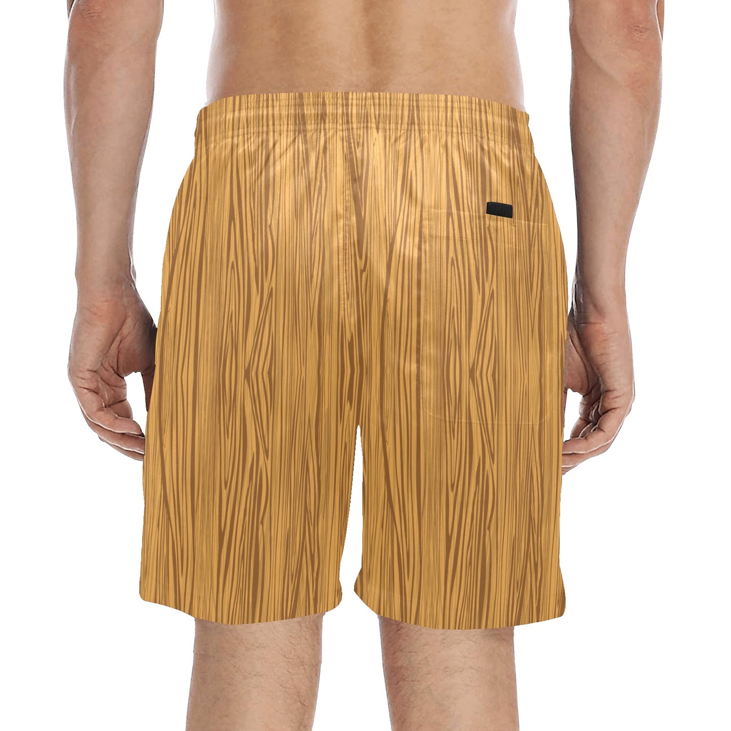 Wood Texture Print Design LKS301 Men's Swim Trunks Beach Shorts