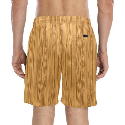 Wood Texture Print Design LKS301 Men's Swim Trunks Beach Shorts