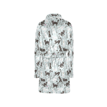 Cat Pattern Print Design 08 Women's Fleece Robe