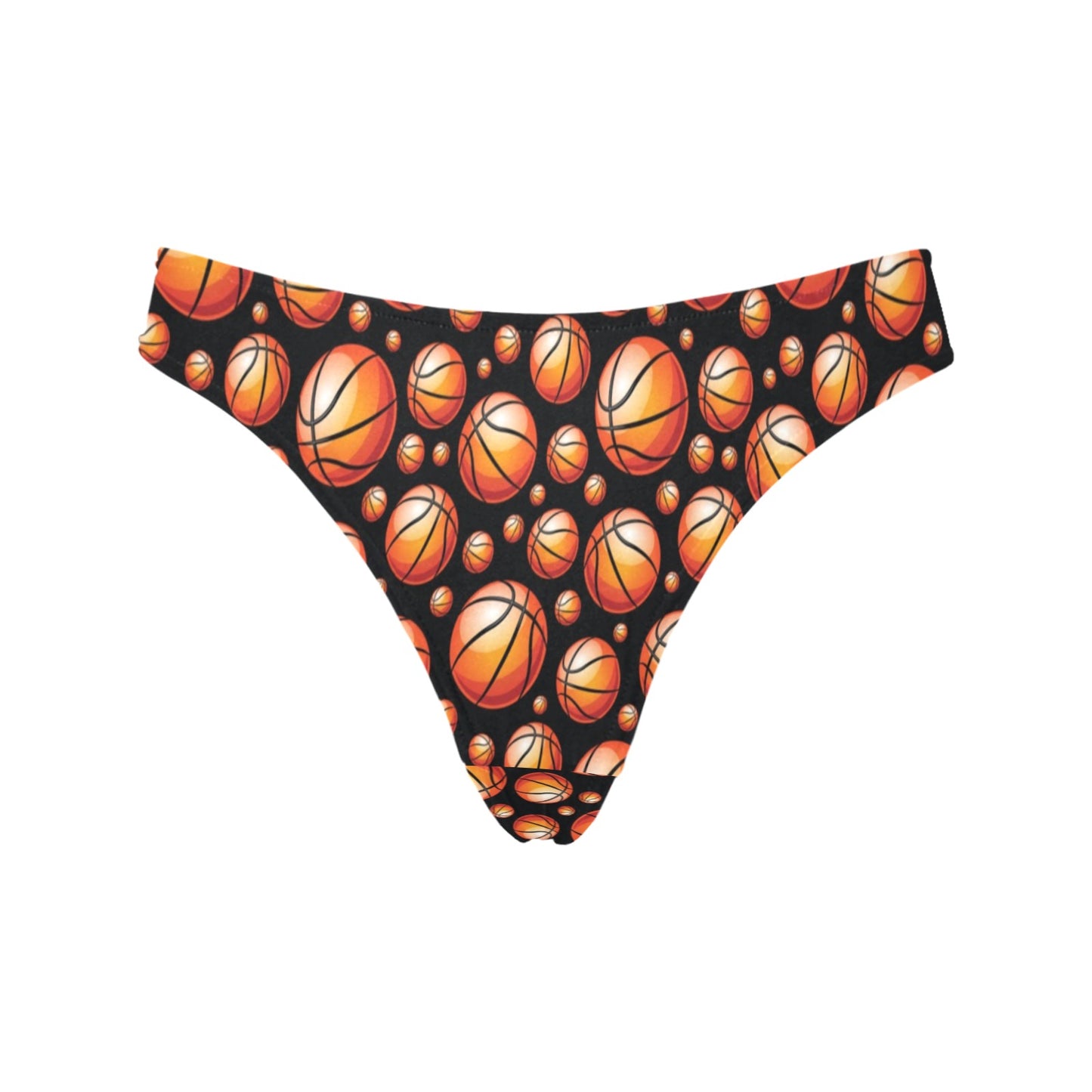 Basketball Black Background Pattern Women's Thongs