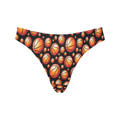 Basketball Black Background Pattern Women's Thongs