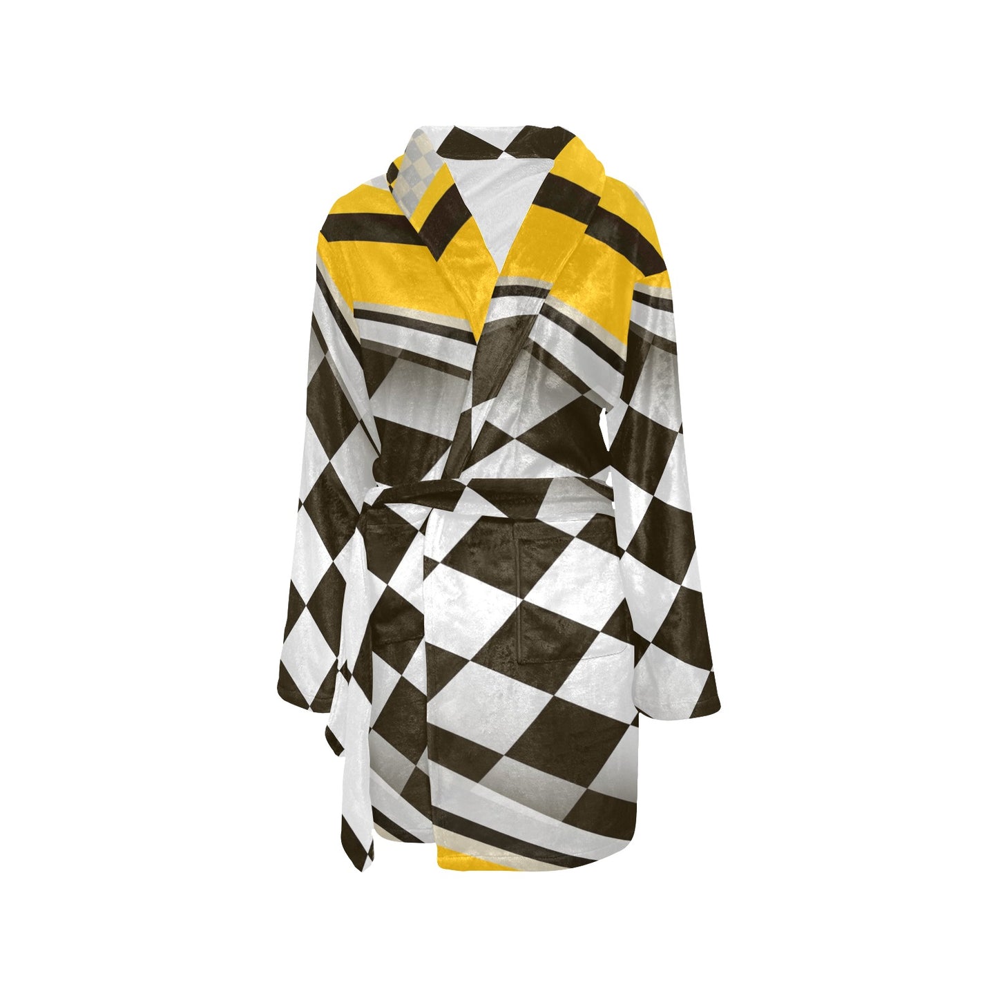 Checkered Flag Racing Style Women's Fleece Robe