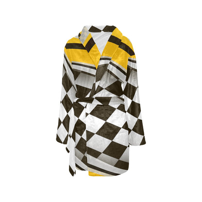 Checkered Flag Racing Style Women's Fleece Robe