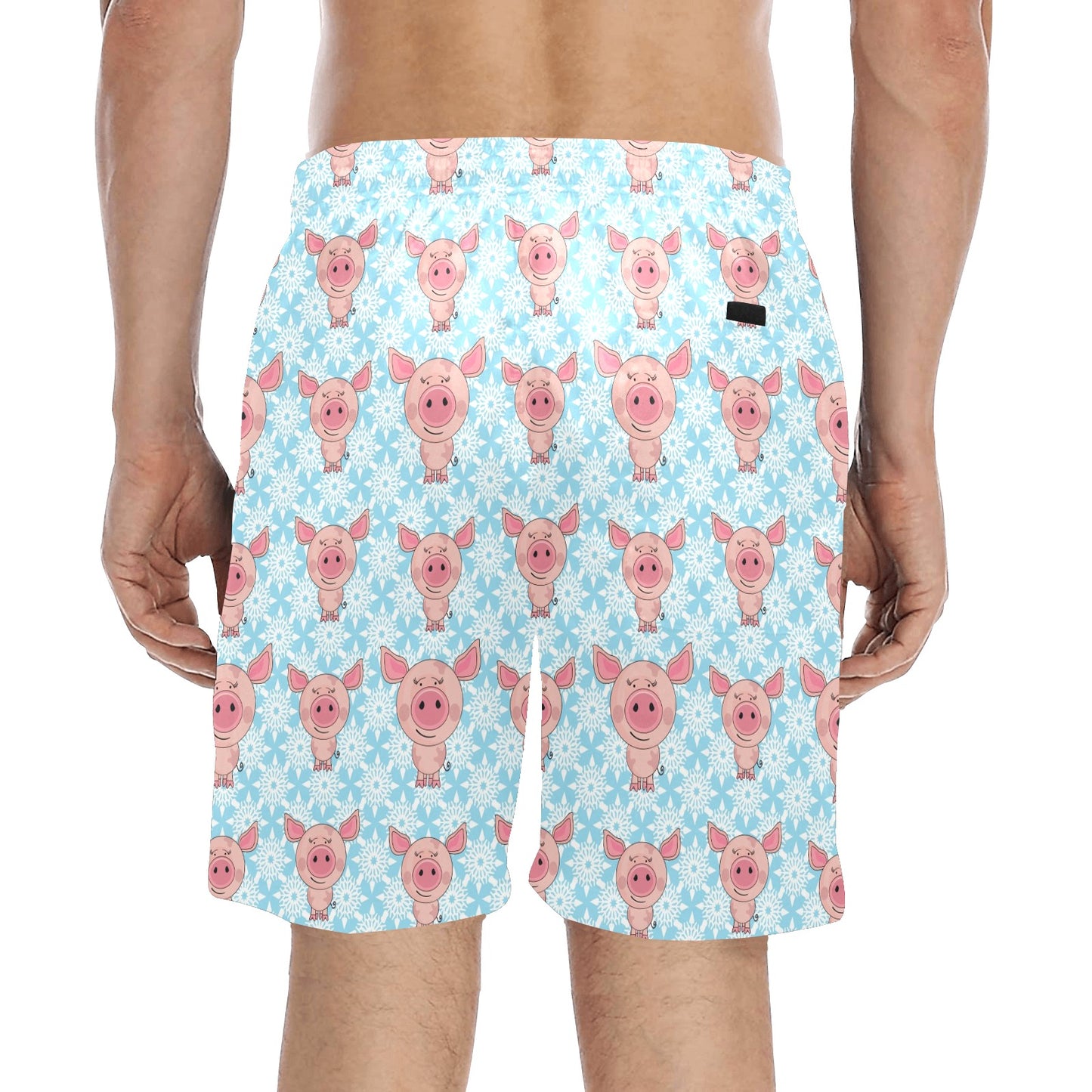 Pig Print Design LKS402 Men's Swim Trunks Beach Shorts