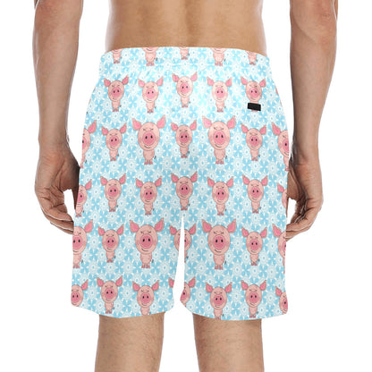 Pig Print Design LKS402 Men's Swim Trunks Beach Shorts