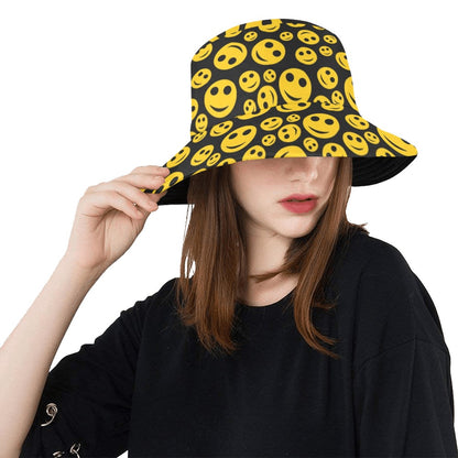 Smiley Face Emoji Print Design LKS304 Unisex Bucket Hat