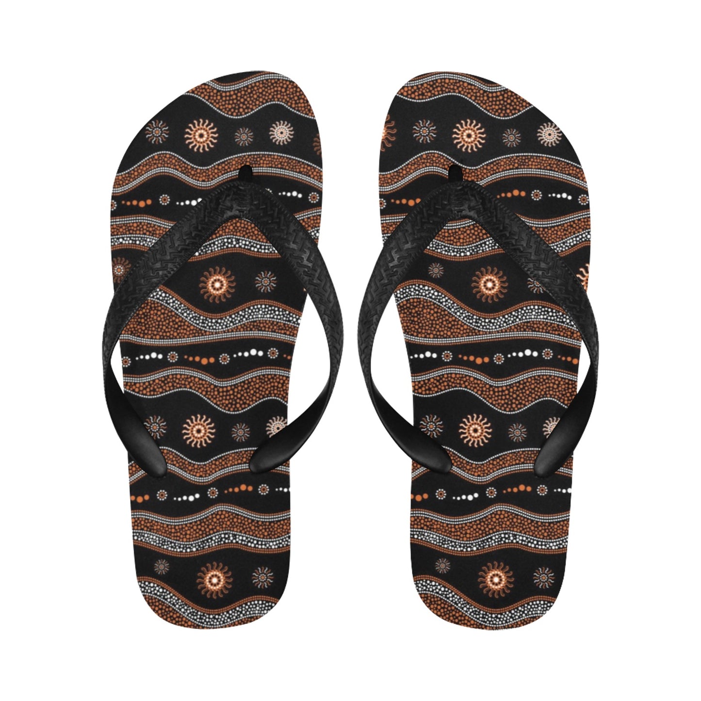 Aboriginal Print Design LKS404 Flip Flops