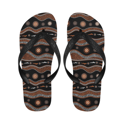 Aboriginal Print Design LKS404 Flip Flops