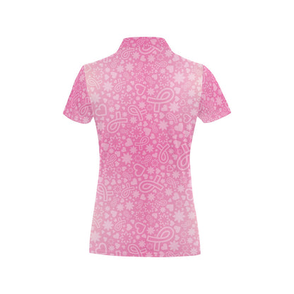 Breast cancer Pattern Print Design 02 Women's Polo Shirt