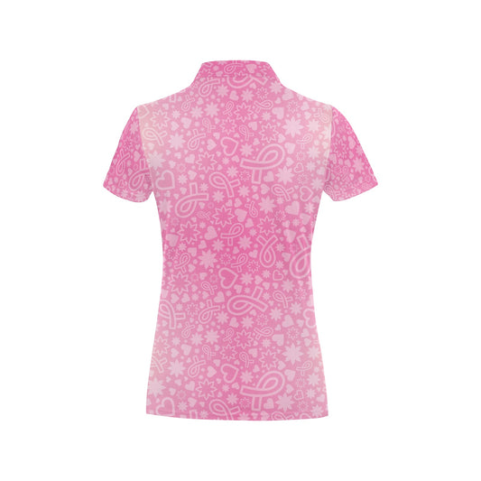 Breast cancer Pattern Print Design 02 Women's Polo Shirt